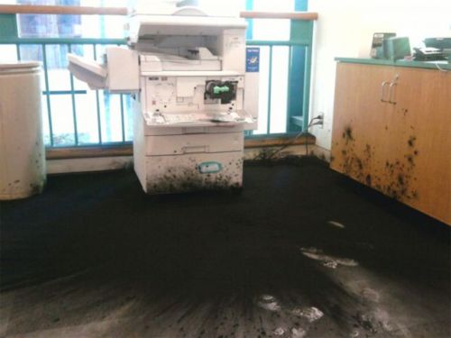 waste toner spill